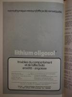 1977 L'Evolution Psychiatrique Lithium Oligosol