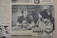 1981 Times of India Panama Filter Kings Cigarettes
