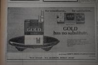 1981 Times of India Gold Cigarettes