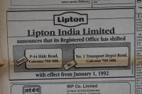 1992 Times of India Lipton